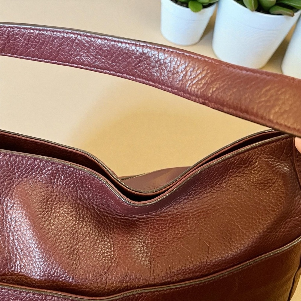 Michael Kors Burgundy Leather Charm Tassel Hobo Bag - Picture 11 of 13